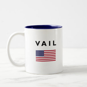 Vail USA American Flag Light Color Zweifarbige Tasse