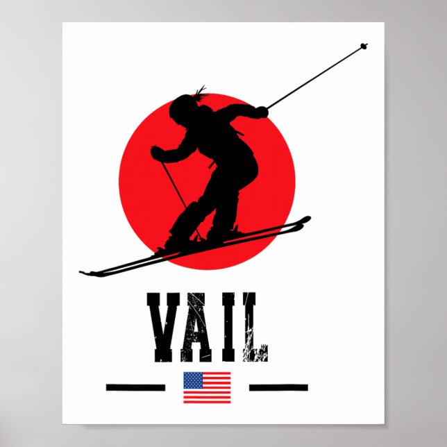 Vail Usa Ski Resort Rocky Mountains American Skiin Poster (Vorne)