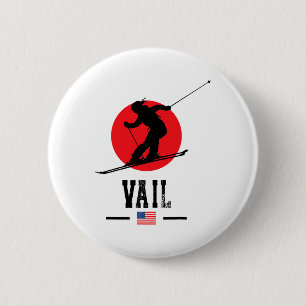 Vail Usa Skigebiet Rocky Mountains Amerikanischer Button
