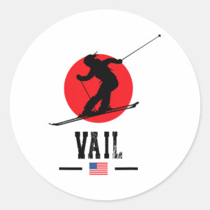 Vail Usa Skigebiet Rocky Mountains Amerikanischer Runder Aufkleber