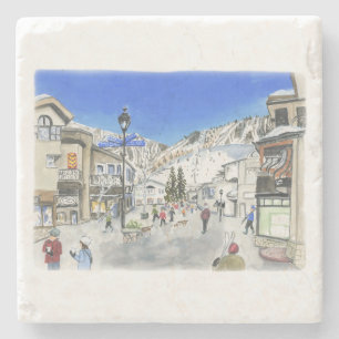 Vail Village auf einem Untersetzer gemalt