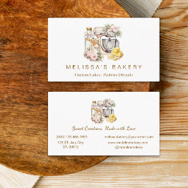 Vainilla Floral Bakery Mixer Kochen Zutaten Visitenkarte