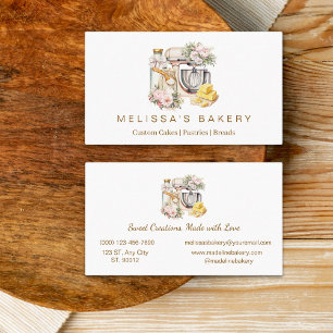 Vainilla Floral Bakery Mixer Kochen Zutaten Visitenkarte