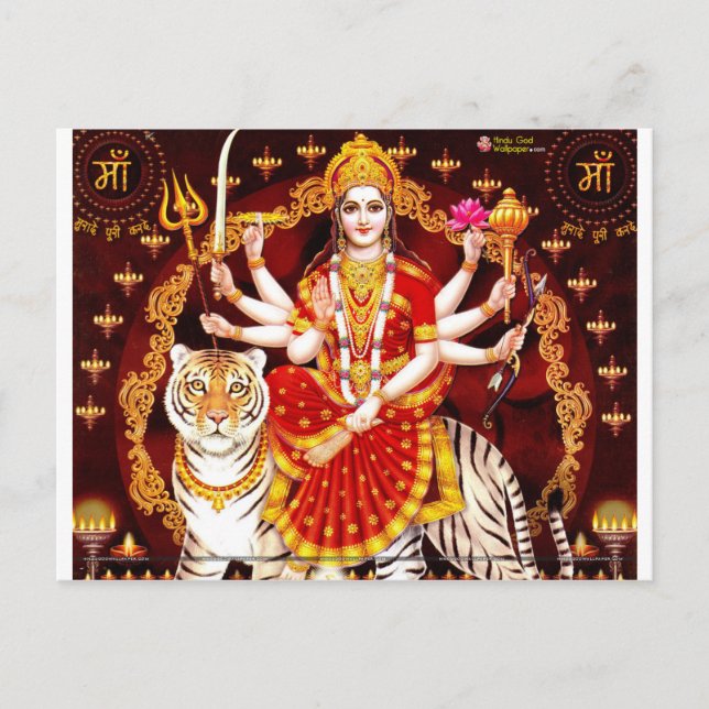 VAISHNO DEVI HINDU GODESS POSTKARTE (Vorderseite)