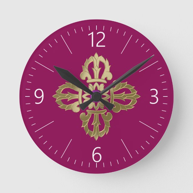 Vajra-Symbol Runde Wanduhr (Vorderseite)