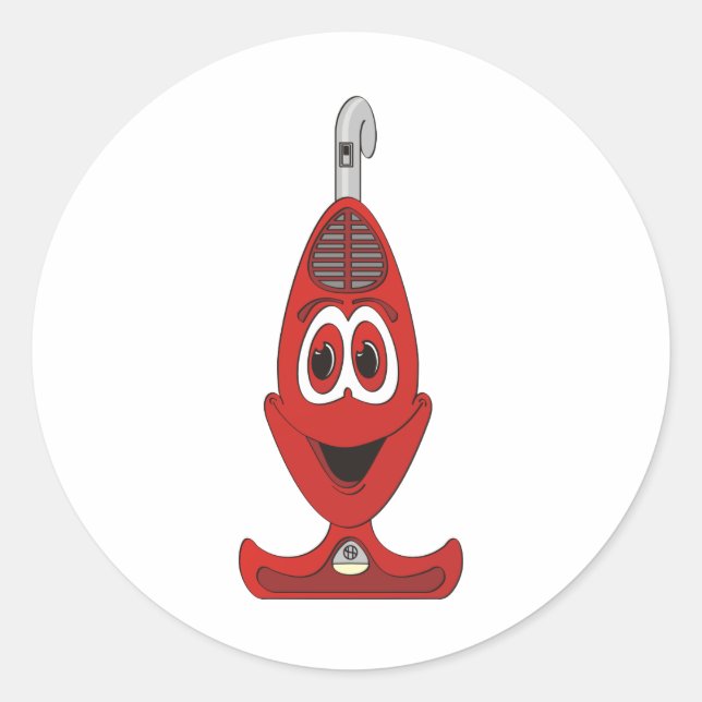 Vakuum Cartoon Red Runder Aufkleber (Vorderseite)