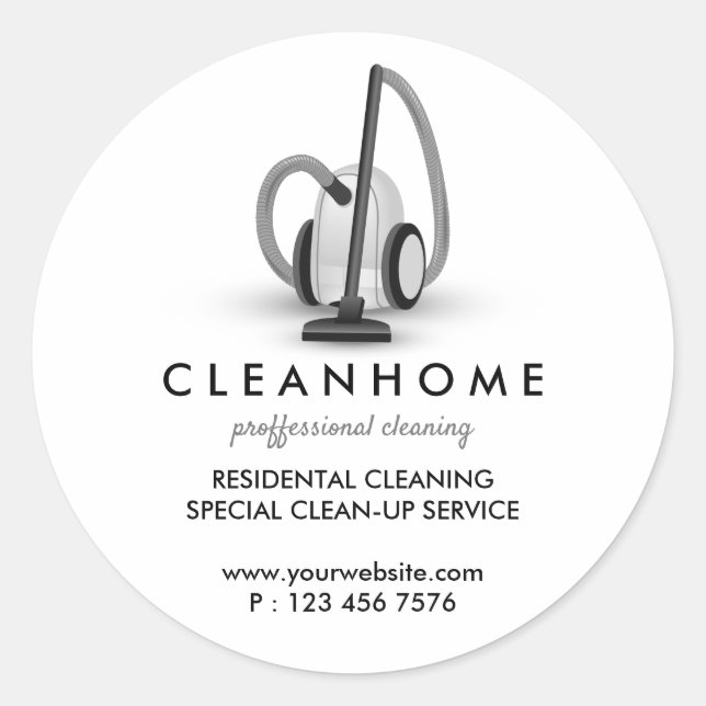 Vakuumreiniger Maschinenhalter Runder Aufkleber (Vorderseite)