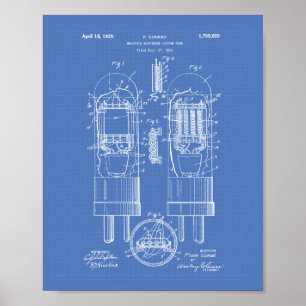 Vakuumröhre 1929 Patent Kunst Blaupause Poster