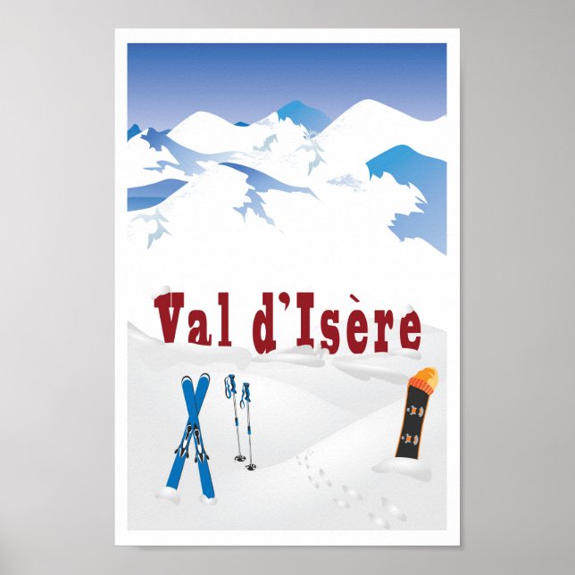 Val d’Isere, die französischen Alpen, Skiposter Poster (Vorne)