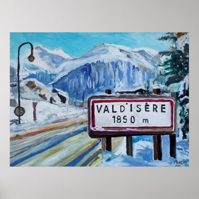 Val d’Isère Gemälde – Französische Alpen Poster (Vorne)