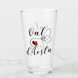 Val d'Aosta Flag Herz, Italien, Aostatal Glas