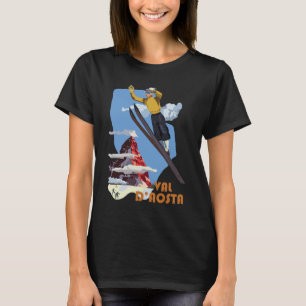 Val d'Aosta Italien Ski Retro Reise T-Shirt