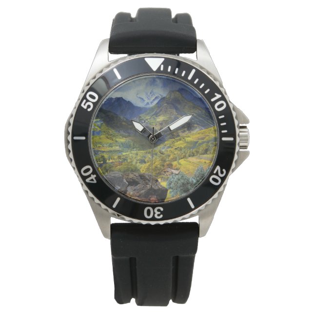 Val d'Aosta (Majestic Italia Alpine Landschaft) Armbanduhr (Vorderseite)