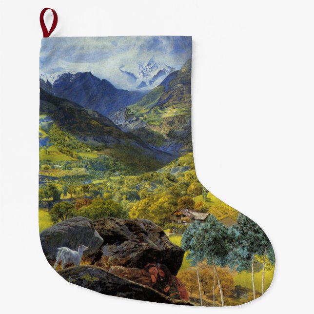 Val d'Aosta (Majestic Italia Alpine Landschaft) Großer Weihnachtsstrumpf (Vorderseite)