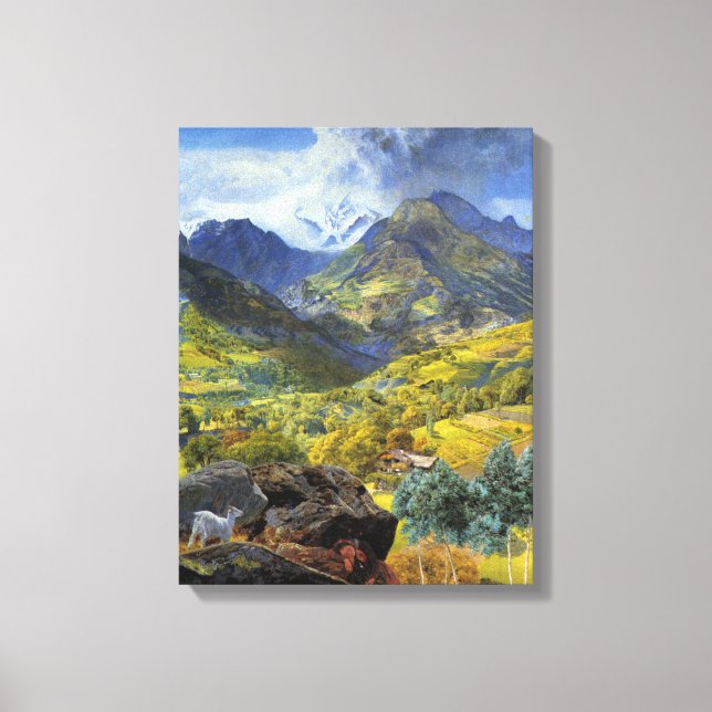 Val d'Aosta (Majestic Italia Alpine Landschaft) Leinwanddruck (Vorderseite)