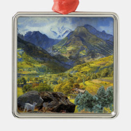 Val d'Aosta (Majestic Italia Alpine Landschaft) Ornament Aus Metall