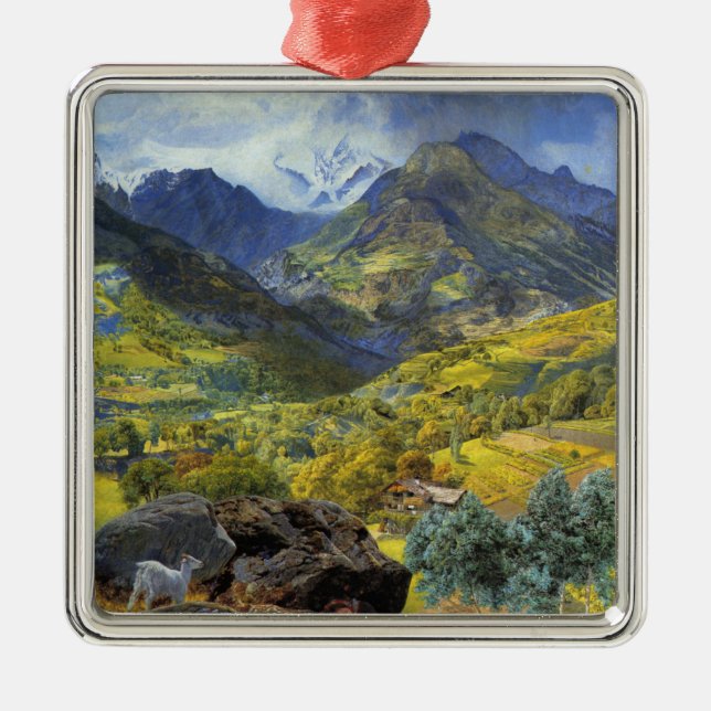 Val d'Aosta (Majestic Italia Alpine Landschaft) Ornament Aus Metall (Vorne)