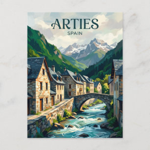 Val d'Aran - Dorf Arties Spanien Postkarte