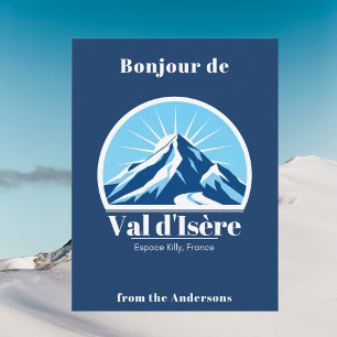 Val d'Isère Frankreich Savoie Blaue Postkarte