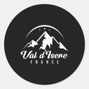 Val D'isere Frankreich Skigebiet Skifahren Snowboa Runder Aufkleber