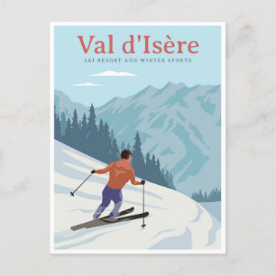 Val-d'Isère Ski vintage travel franz. Postkarte