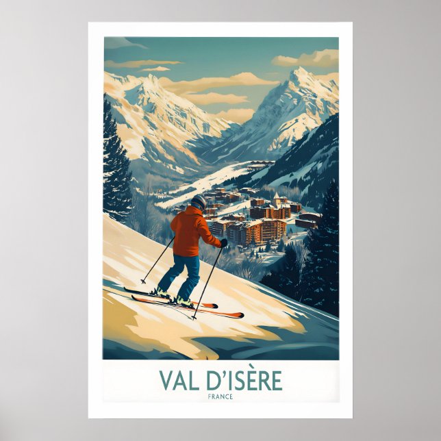 Val-dIsère-Wandkunst-Skiposter 1 Poster (Vorne)