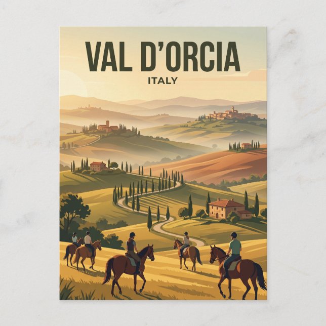 Val d'Orcia Italien Postkarte (Vorderseite)