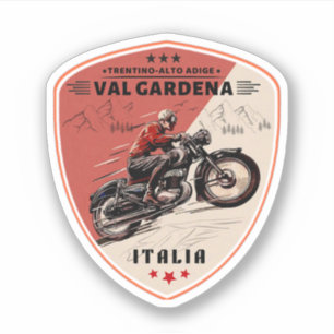 Val Gardena italienische Motorradtour Aufkleber