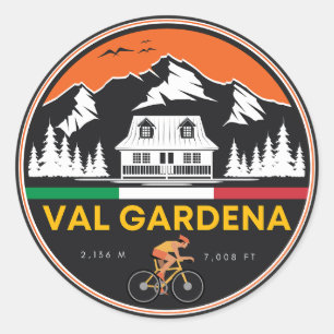 Val Gardena italienische Radrundfahrt Runder Aufkleber