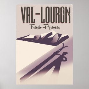 Val-Louron, Frankreich-Skitourenplakat Poster