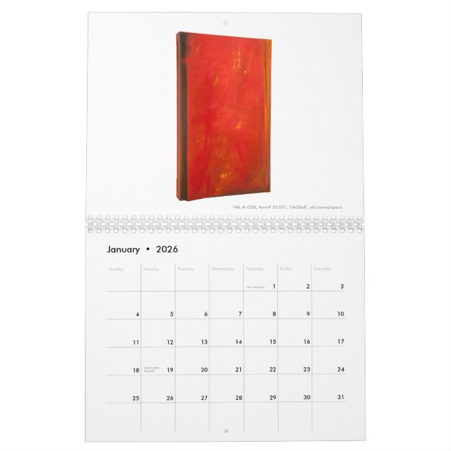 VAL M COX KALENDER - ARBEITEN IN ÖL 2 - US-Ausgabe (Jan 2026)