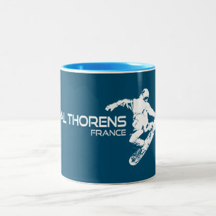 Val Thorens France Snowboarder Zweifarbige Tasse