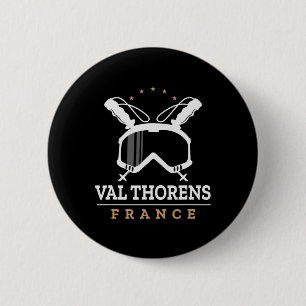 Val Thorens Frankreich Skigebiet Vintage Skifahren Button