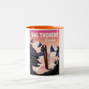 Val Thorens, Frankreich Skiplakat Zweifarbige Tasse