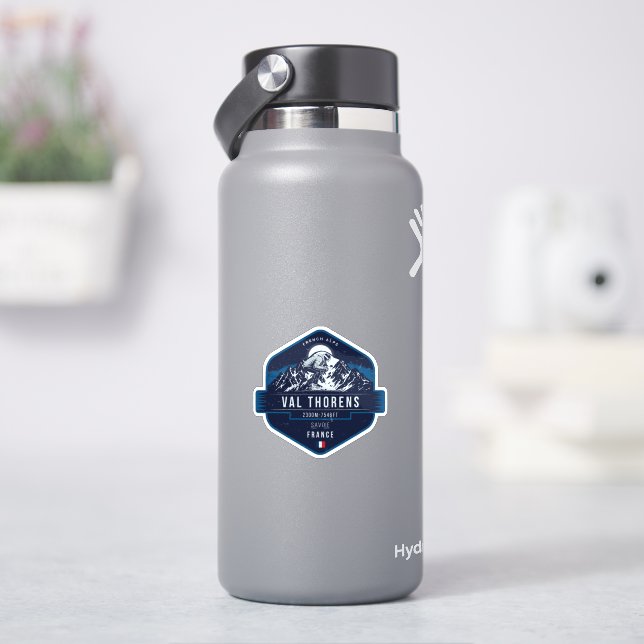 Val Thorens, Skigebiet-Abzeichen, Französisch  Aufkleber (HydroFlask)