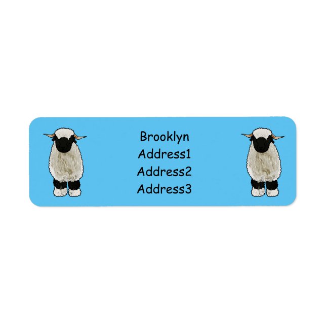Valais Blacknose sheep cartoon illustration (Vorne)