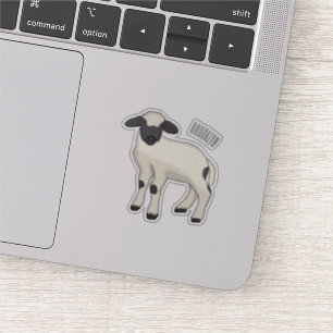 Valais Blacknose sheep cartoon illustration Aufkleber