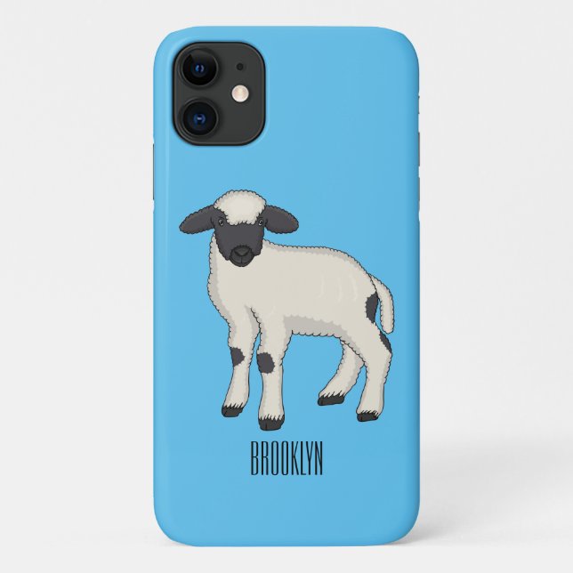 Valais Blacknose sheep cartoon illustration Case-Mate iPhone Hülle (Rückseite)