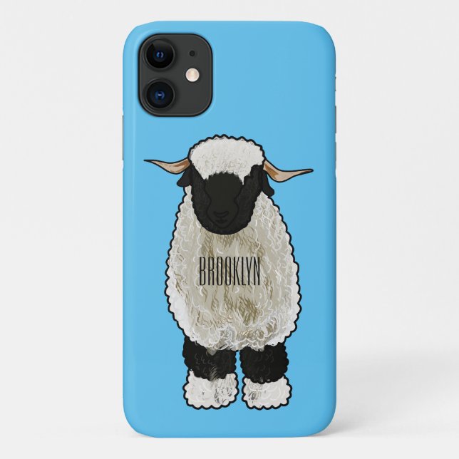 Valais Blacknose sheep cartoon illustration Case-Mate iPhone Hülle (Rückseite)