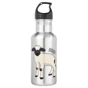 Valais Blacknose sheep cartoon illustration Edelstahlflasche