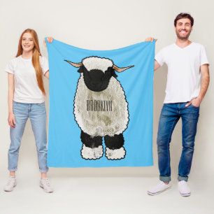 Valais Blacknose sheep cartoon illustration Fleecedecke