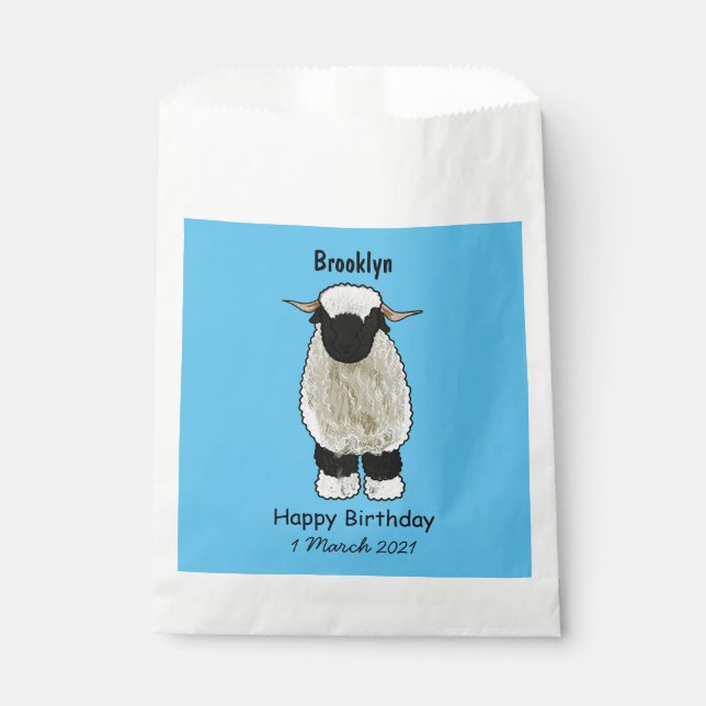 Valais Blacknose sheep cartoon illustration Geschenktütchen (Vorderseite)