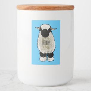 Valais Blacknose sheep cartoon illustration Lebensmitteletikett
