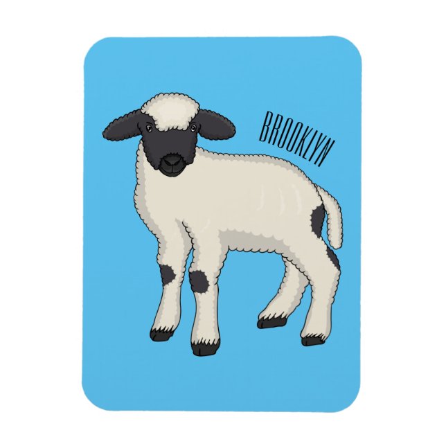 Valais Blacknose sheep cartoon illustration Magnet (Vertikal)