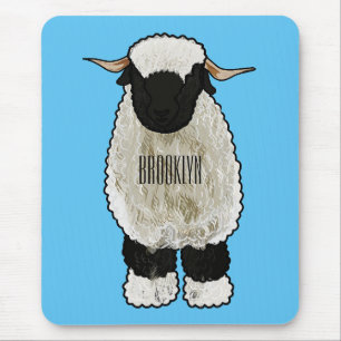 Valais Blacknose sheep cartoon illustration Mousepad