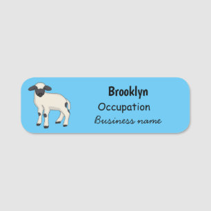 Valais Blacknose sheep cartoon illustration Namensschild