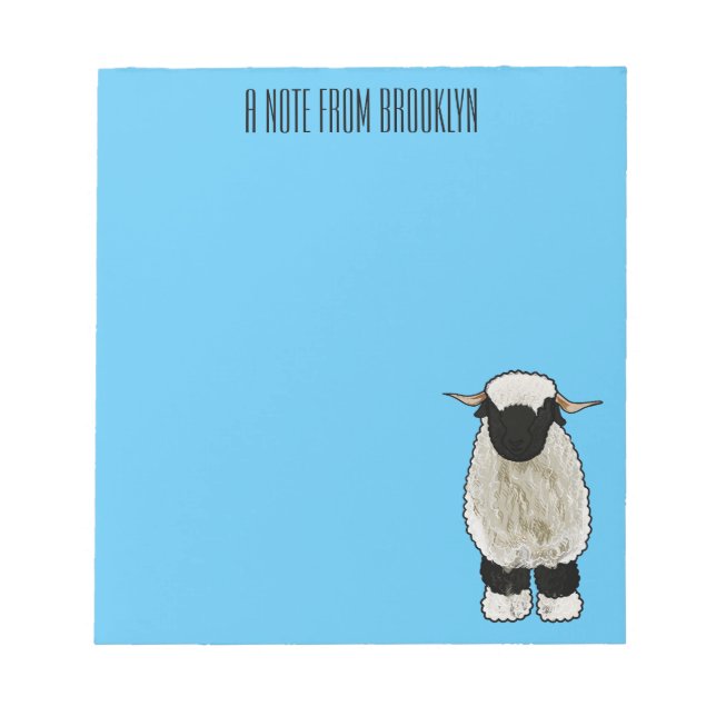 Valais Blacknose sheep cartoon illustration Notizblock (Vorderseite)
