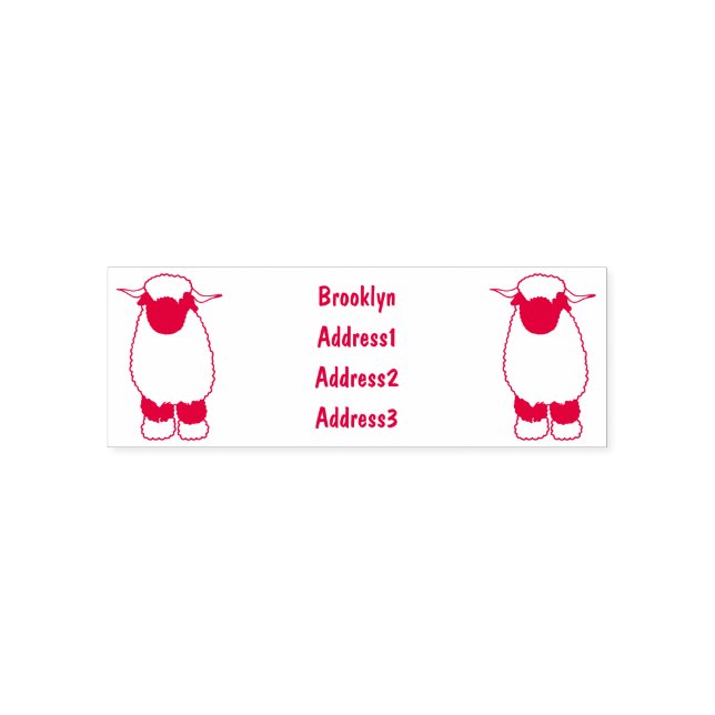 Valais Blacknose sheep cartoon illustration Permastempel (Design)