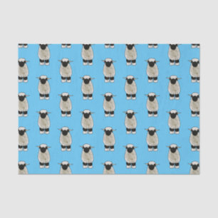 Valais Blacknose sheep cartoon illustration Seidenpapier