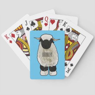 Valais Blacknose sheep cartoon illustration Spielkarten